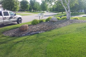 Before and After photos of landscaping / concrete curbing jobs completed by Unique Curbing